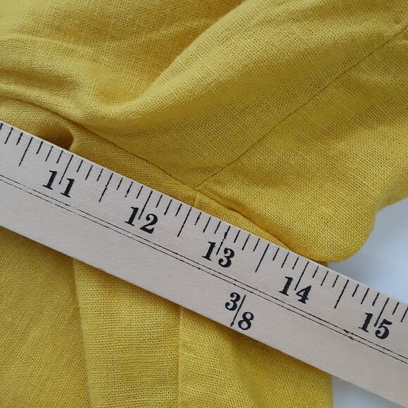 Banana Republic Linen Blend High Rise Shorts Wide Leg Golden Yellow Womens 6 - Picture 9 of 10